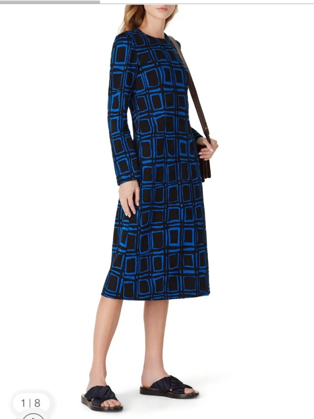 Marni Electric Blue Printed Dress MADE IN ITALY Size 38 US 2 MSRP $1177
